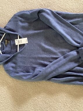 Style & Co Blue hooded sweater L NWT
